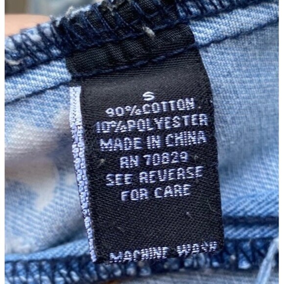 Carbon size Small S unisex denim jean jacket blue bleached distressed - Picture 10 of 11